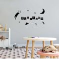 thumbnail image 2 of Children Playroom Happiness Sign Wall Decal Decoration Moon And Stars Fun Outer Space Space Ship Lasts Years and Easily Removable - Size: 40 In(W) x 36 In(H), 2 of 5