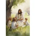 thumbnail image 1 of Jesus Walking on Water Pattern Watercolor Art Printmaking Religious Poster Cross Christ Decoration Beautiful Canvas Painting, 50*70cm, unframed.,ZSH0043-5, 1 of 7