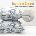 thumbnail image 3 of Navy Blue and White Toile Pillow Covers 20x20 Inch Set of 2 French Country Decor Vintage Cottage Outdoor Throw Pillow Covers Rustic Farmhouse Pillow Cases Cotton Linen Square Cushion Covers for Couch, 3 of 6