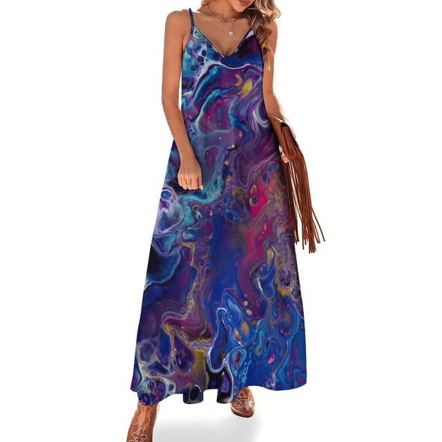 Vestido sin mangas con caca de unicornio Vestido de verano Vestido largo de verano para mujer