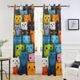 thumbnail image 5 of Cats Full Blackout Curtain Panels Drapes Privacy Assured with Light Filtering Curtains for Living room Bedroom Bathroom Window, 5 of 6
