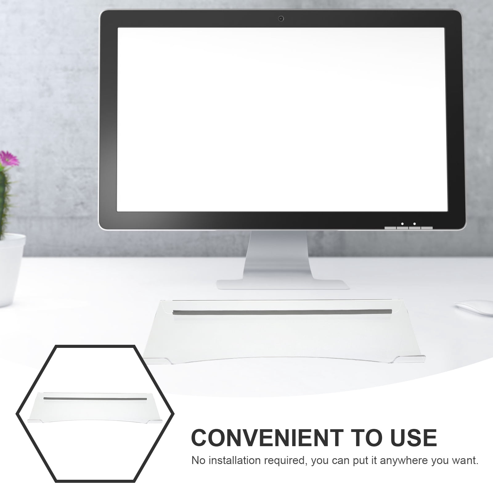 HONMEET Clear Acrylic Keyboard Stand Ergonomic Desktop Riser for Comfortable Typing and Organized Workspace Setup