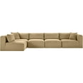 thumbnail image 3 of Meridian Furniture 5-Piece Camel Corduroy Performance Fabric Modular Sectional, 3 of 13