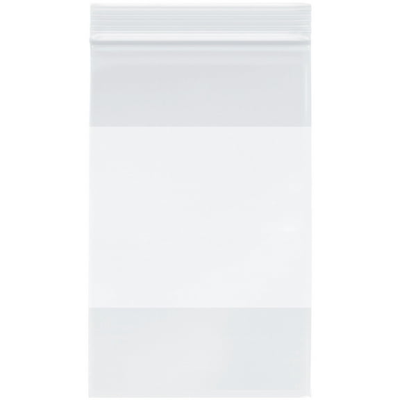 Plymor 5" x 8" (Pack of 100), 2 Mil with White-Block Zipper Reclosable Plastic Bags