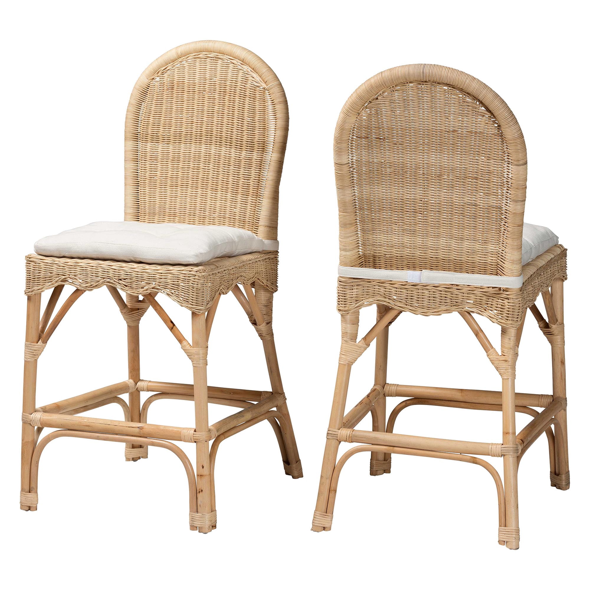 bali & pari Bilu Boho Counter Stool, 2-Piece, Natural