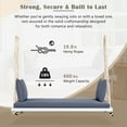 thumbnail image 5 of Wooden Swing Chair, Hanging Porch Swing Bench with Cushion & Pillows, 10.8Ft Hemp Ropes, Hanging Chair Swinging Bed for Garden, Backyard, Deck, White, 5 of 9
