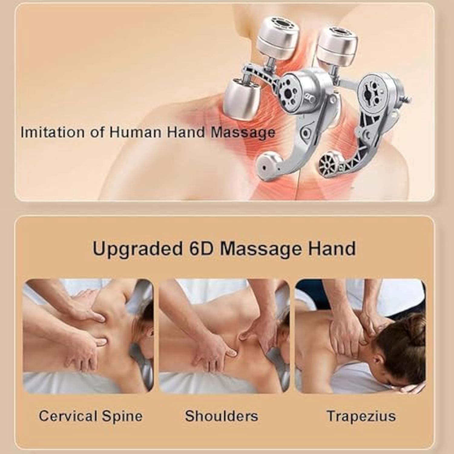Noxa Massager - 2025 New Noxa Neck and Shoulder Massager, Neck and Shoulder Massagers, 3-Speed Adjustable Modes, Cordless Desig Lymphatic Necks Massagers (Grey)