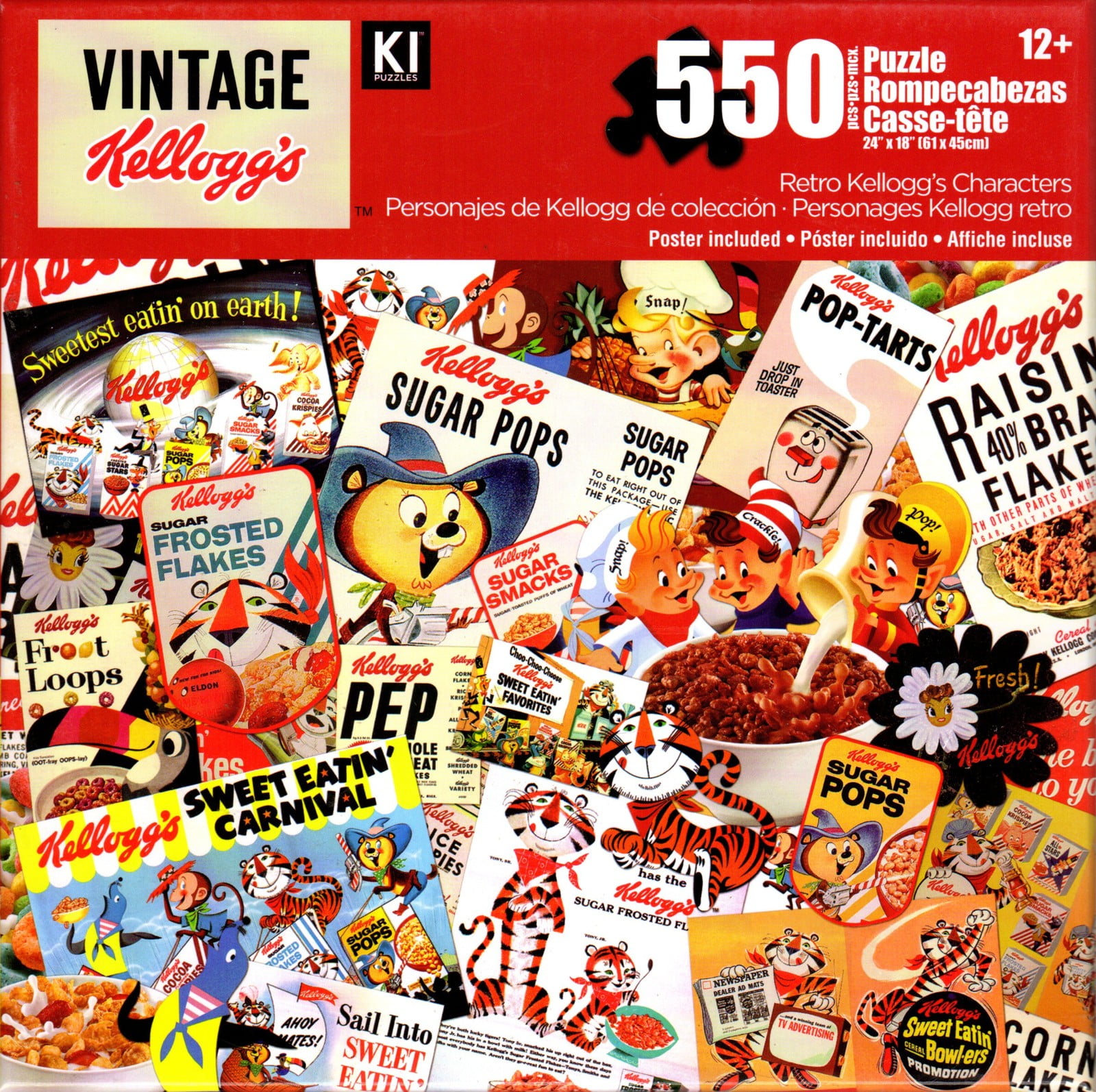 Vintage Kellogg's Retro Kellogg's Characters 550 Piece Jigsaw Puzzle 24"X18" New 