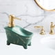 thumbnail image 4 of Dispensador portátil de jabón de manos y loción de cerámica para baño, diseño de bañera, bomba de 350 ml Verde, 4 of 8