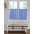 thumbnail image 7 of Half Window Curtain 36 Inches Long, Navy Blue Stripe Window Treatment Curtain Drapes, Modern White Vertical Striped Geometric Small Tier Curtains for Bathroom Over Sink, 27.5"x36", 2 Panels, 7 of 7