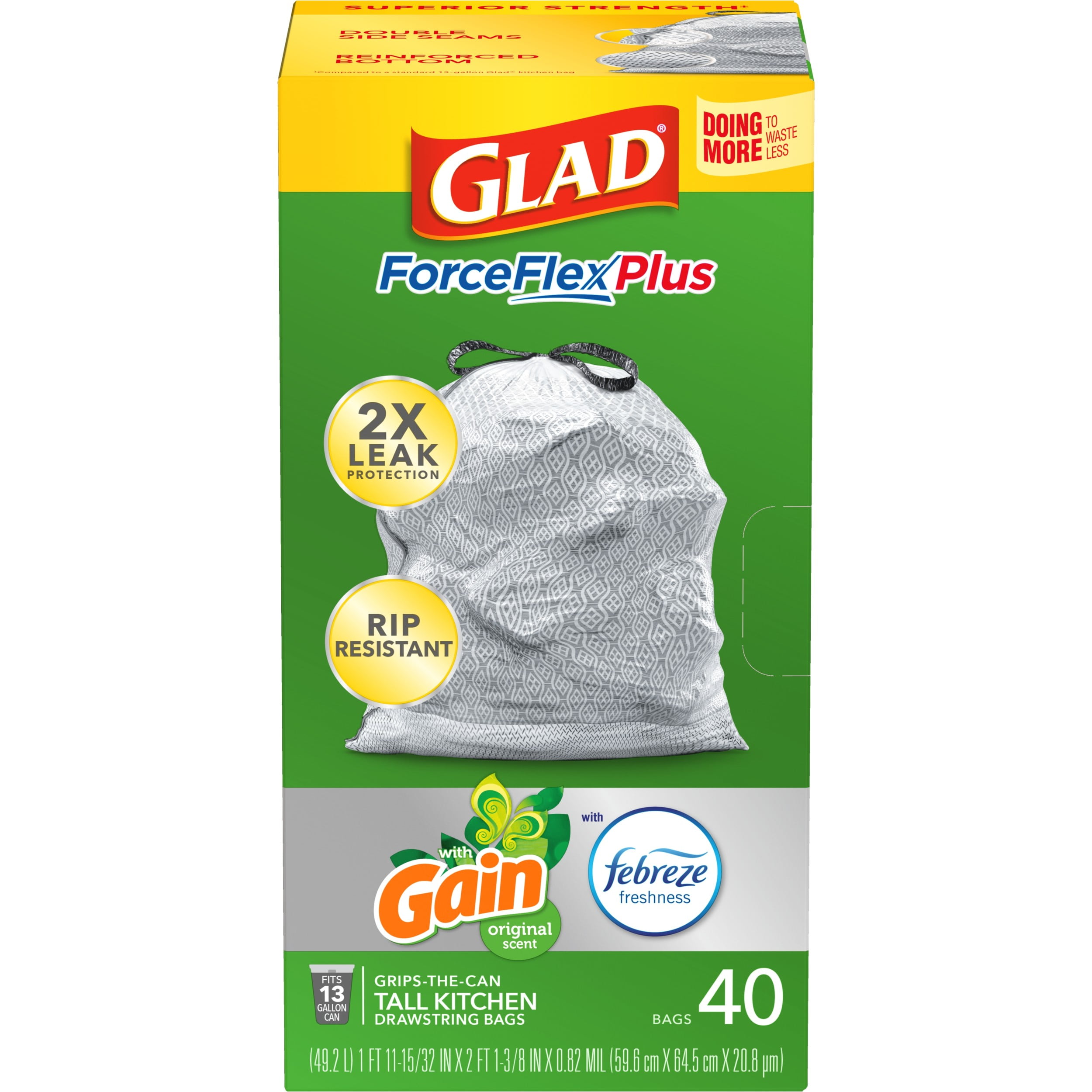 Glad Original Gain Trash Bags - 50 count