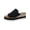 Black Heavy Canvas, variant on Womens Diana Mule Canvas Slip On Mule Sandals