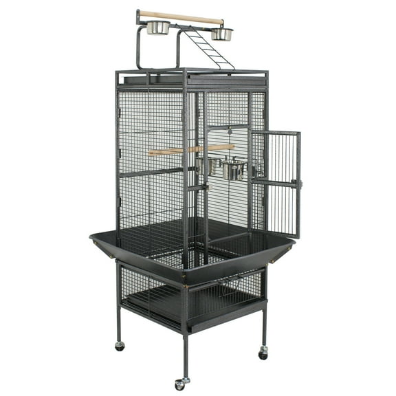 ZENY 61" Large Bird Cage for Parrot, Macaw Conure Cockatiel Cockatoo Metal Frame Cage, Black