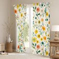 thumbnail image 3 of Manfei Boho Rustic Flower Black Out Curtains,Natural Plant Curtains Pack of 2 (42x63 Each),Yellow Green Bedroom Curtains For Girls Boys,Super Cozy Room Decor, 3 of 6