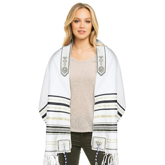 Mantón de oración Halleluyah Messianic Tallit 180 x 55 cm con bolsa