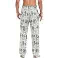 thumbnail image 2 of Top-kevin White Cats in Homeplants Pattern Stars Pajama Pants for Men Men's Pajama Pants Mens Pajama Bottoms with Drawstring, 2 of 13