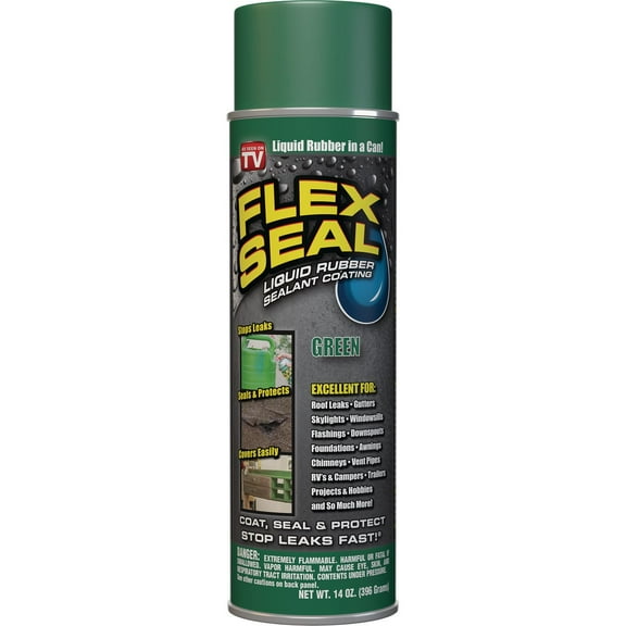 Flex Seal Aerosol Liquid Rubber Sealant Coating, 14 oz, Green