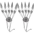 thumbnail image 4 of Punk Hand Accessories for Stage Performance and Dancing Black Iron Pointed Finger-Length 1Pair, 4 of 5