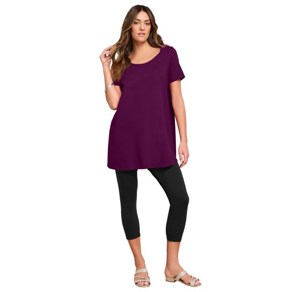 Roaman's Women's Plus Size Cotton Ultimate Scoopneck Swing Tunic