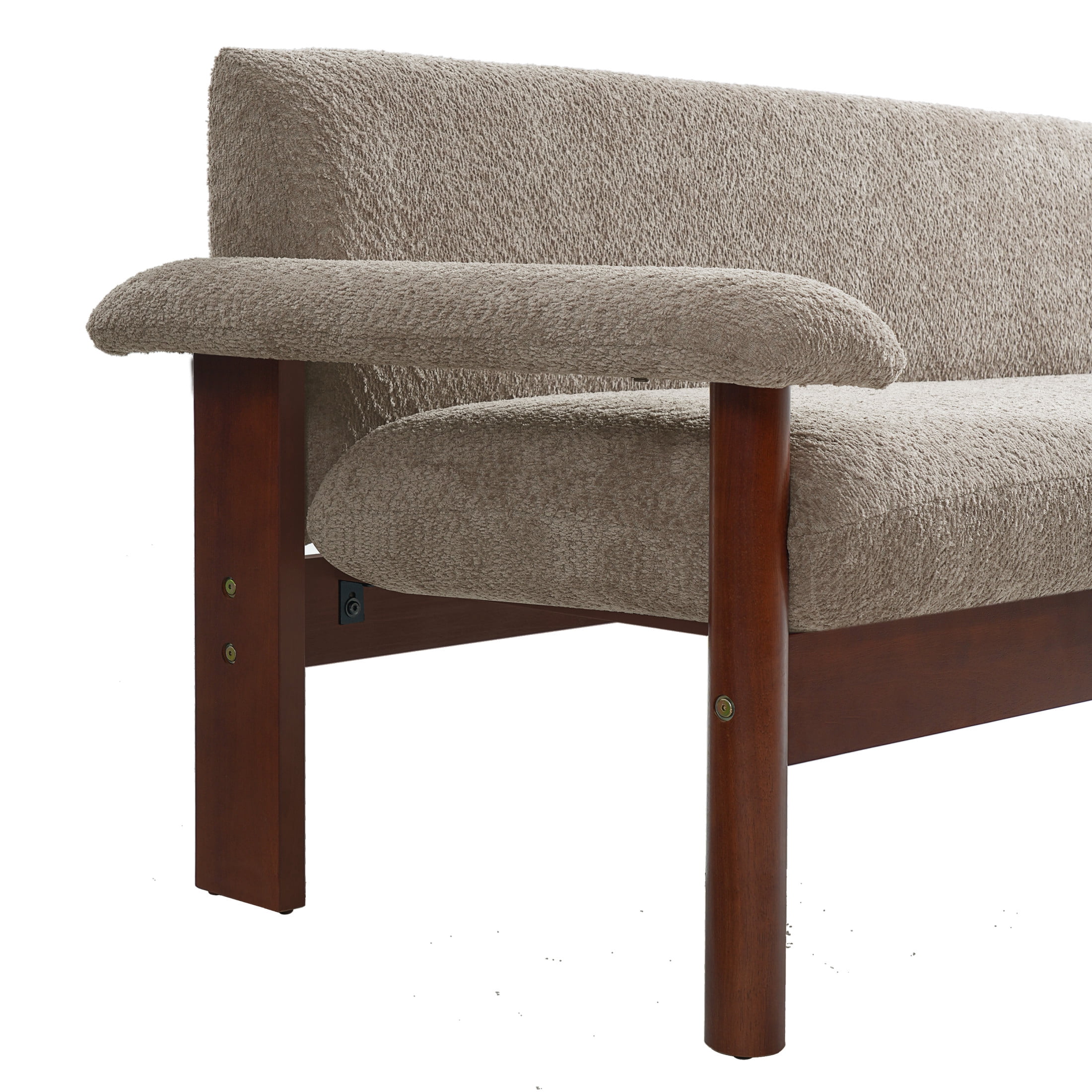 Christopher Knight Home 72.8" Modern Loveseat Sofa, 2-Seater Couch with Armrest Pillows, Brown