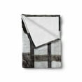 thumbnail image 2 of Shutters Soft Flannel Fleece Throw Blanket, Old Door of the Farmhouse Facade Architectural Detail Timber Framing, Cozy Plush for Indoor and Outdoor Use, 70" x 90", Charcoal White, by Ambesonne, 2 of 6