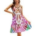 thumbnail image 1 of Peace & Love / Hippie Festival Signe de Paix Robe Évasée Nœud Fleur Mode Grande Taille Robe Ample Paix, 1 of 5