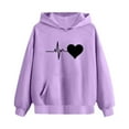 thumbnail image 5 of DxhmoneyHX Girls Hoodies Fashion Hearts ​Printed Going Out Tops Fall Winter Warm Long Sleeve Blouses Pullover Sweatshirts with&nbsp;Pocket Size 12 Years, 5 of 6
