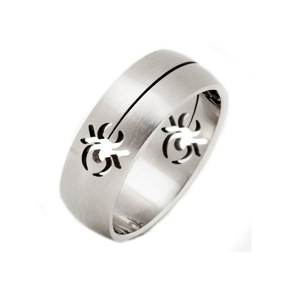 Metals Jewelry Men's / Women's 8mm Scorpion Shaped Cut Out 316L Surgical Grade Stainless Steel Puzzle Ring Size 10