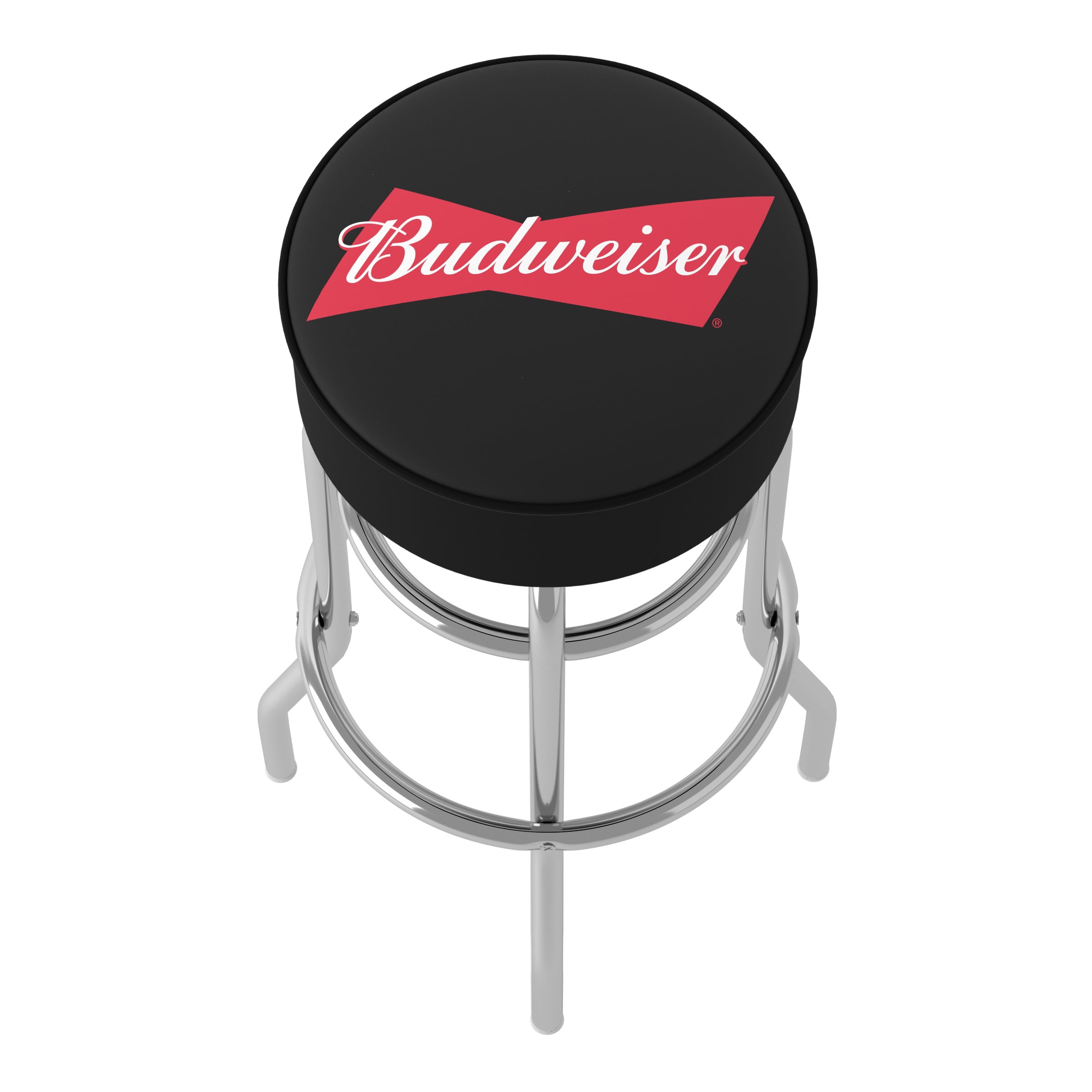 Trademark Gameroom Budweiser Bowtie Red/Black Bar Stool with Padded Seat
