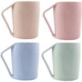 thumbnail image 2 of Taza ecológica de paja de trigo con diseño irrompible, resistente al calor para café, té, agua y zumo (350 ml, ranura creativa para el pulgar), 2 of 6