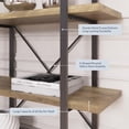thumbnail image 4 of BELLEZE 3 Tier Modern Rustic Industrial Bookshelf - Hazel (Rustic Oak), 4 of 7