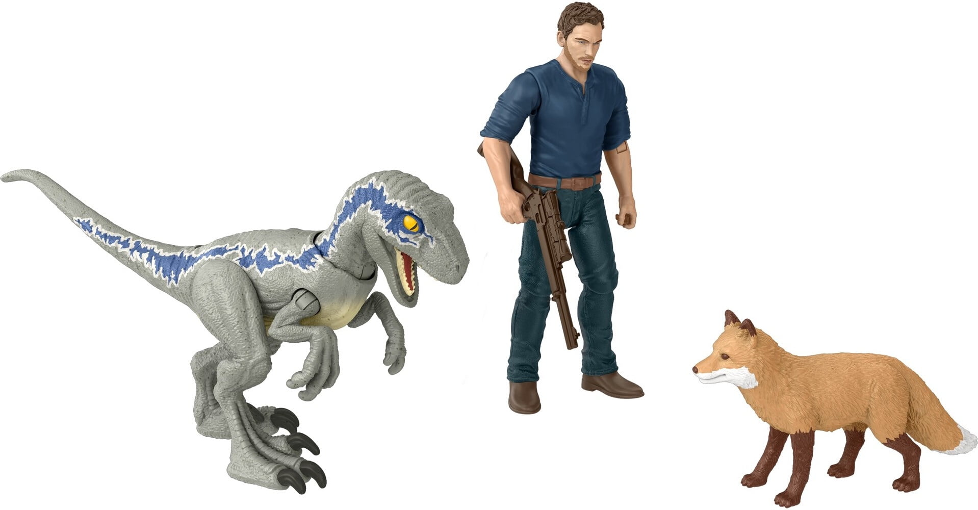 Jurassic World Dominion Human and Dino Pack, Owen & Velociraptor Beta Action Figure Toys