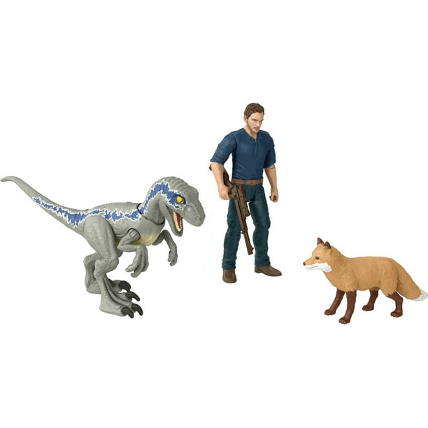 World Dominion Human and Dino Pack, Owen & Velociraptor Beta Action Figure Toys - Walmart.com