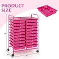 thumbnail image 3 of YYEAN 20-Drawer Rolling Storage Cart, Multifunctional Art Craft Organizer Cart, Mobile Utility Storage Cart with Removable Drawers & Lockable Wheels, Craft Cart for Home Office-Hot Pink, 3 of 11