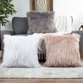 thumbnail image 5 of Somerset Home  2-Piece Himalayan Faux Fur Pillow for Adult - 22” Square Cover & Insert, Pink, 5 of 6