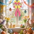 thumbnail image 4 of Uutvery Easter Bow Knot, 53x29cm Linen Like Handmade Decorative Bow with Egg Patterns, for Wreath Gift Box Door Wall Hanging Decor, 20.9x11.4 Inches, 4 of 6