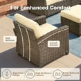 thumbnail image 5 of Vcatnet Outdoor Patio Furniture Sets 5 Pieces All Weather High Back Sectional Sofa PE Rattan Wicker Conversation Set with Ottoman for Porch,Backyard,Beige, 5 of 8