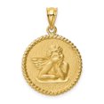 thumbnail image 6 of 14K Yellow Gold Brushed & Polished Angel Pendant, 6 of 7