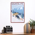 thumbnail image 2 of Santa Fe, New Mexico, Downhill Skier (12x18 Aluminum Art, Indoor Outdoor Metal Sign Decor), 2 of 5