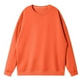 thumbnail image 6 of Dwellite Oversized Sweatshirts for Women Crewneck Hoodies Cotton Long Sleeve Tops Solid Color Pullover Sweat Shirts Orange S, 6 of 6