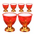 thumbnail image 1 of KAKOWELY 6 copas de adoración, copas de ofrenda para templo budista, decoración de copas de agua, copas de vino pequeñas y delicadas., 1 of 5