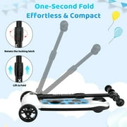 HOVERMAX K3S Kids Electric Scooter - 4 Heights Adjustable, 7 MPH Max Speed, LED Light-Up Wheels & Flash Deck, Foldable Kick Scooter for Boys & Girls Ages 3-9