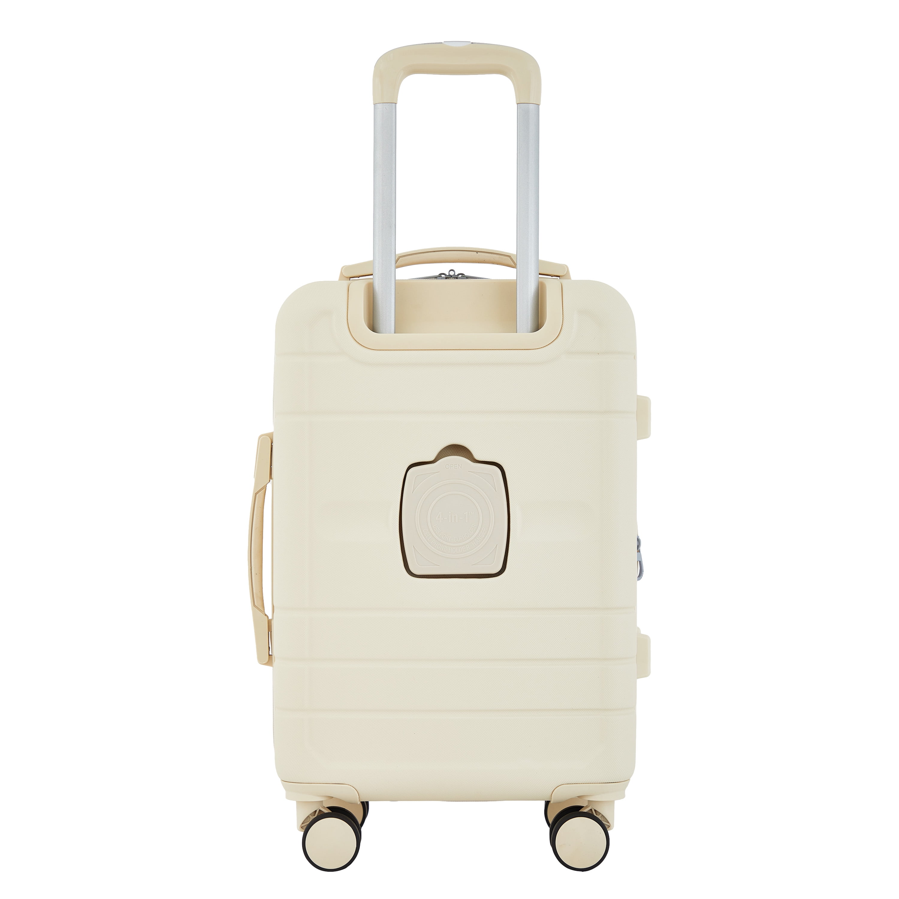 French Connection 22 inch Expandable Rolling Carry-on Luggage with Cup Holder, Whitecap Gray