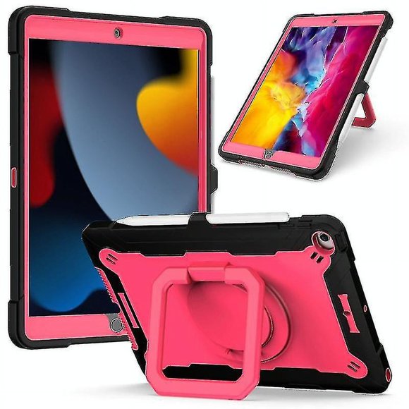 For iPad 10.2 2021 / 2020 / 2019 Contrast Color Shockproof Robot Silicone + PC Case with Wristband H