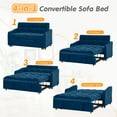 thumbnail image 2 of Lunale Loveseat Sleeper with USB/Type-C, Convertible Sleeper Sofa Bed for Living Room/Apt, Blue Velvet, 2 of 10