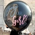 thumbnail image 5 of Gender Reveal Balloon Kit, 36" Jumbo Black Balloons with Blue Pink Balloons, Tassels and Heart Shaped Paper Confetti for Baby Gender Reveal Party, 5 of 5