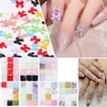 thumbnail image 2 of 12 Grids Bows Charms Mixed Shape Bowknot Nails Art Charms Pearls Resin Nails Art Decorations for Acrylic Nails, 2 of 8