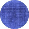 thumbnail image 1 of Ahgly Company Machine Washable Indoor Round Oriental Blue Industrial Area Rugs, 7' Round, 1 of 4
