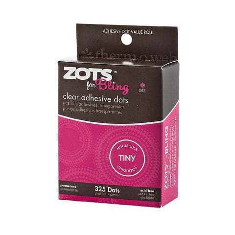 Zots Adhesive Dots Bling .125In Diam .015 Thick 325Ct Roll