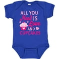 thumbnail image 3 of Inktastic Valentines Day All you Need is Love and Cupcakes Boys or Girls Baby Bodysuit, 3 of 5